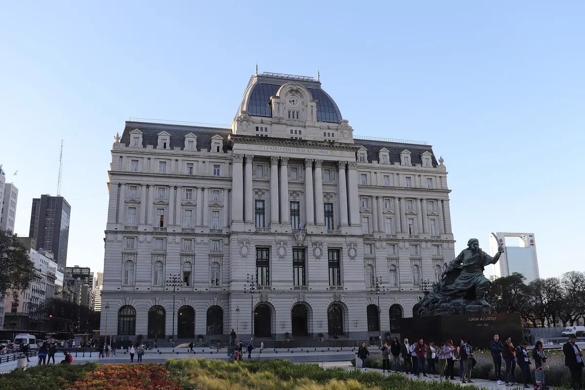 The Palacio Libertad, the former central post office, from the plaza in front