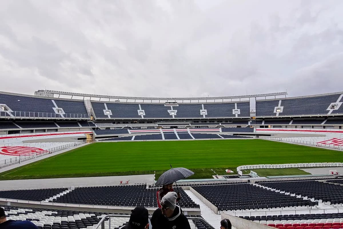 The pitch and stands of River Plate's Estadio Monumental
