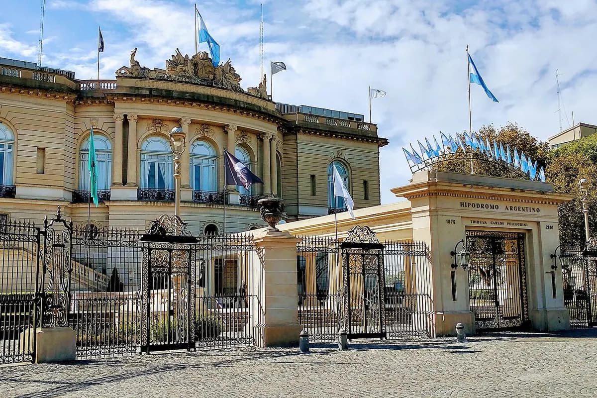 The Beaux-Arts grandstand and gates of the Hipódromo de Palermo