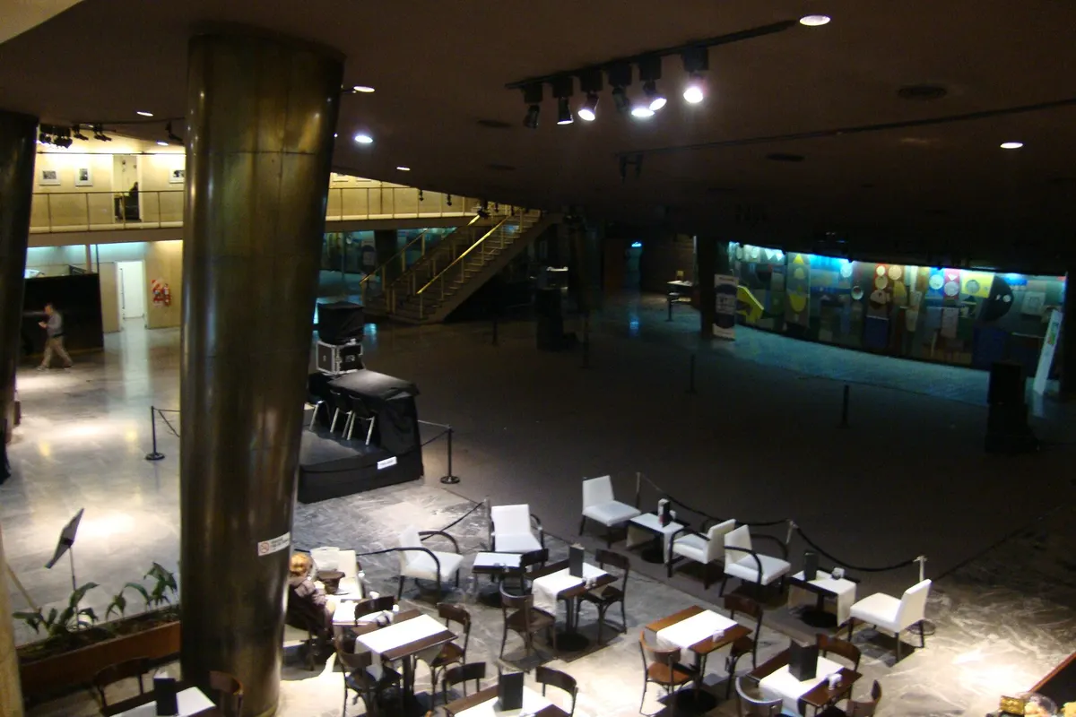 The foyer of the Teatro San Martín, home of the Sala Leopoldo Lugones cinema